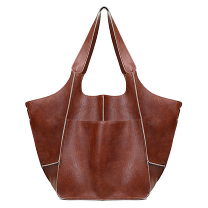 Sac bandoulière vintage oversize femme – Style cuir et grand format