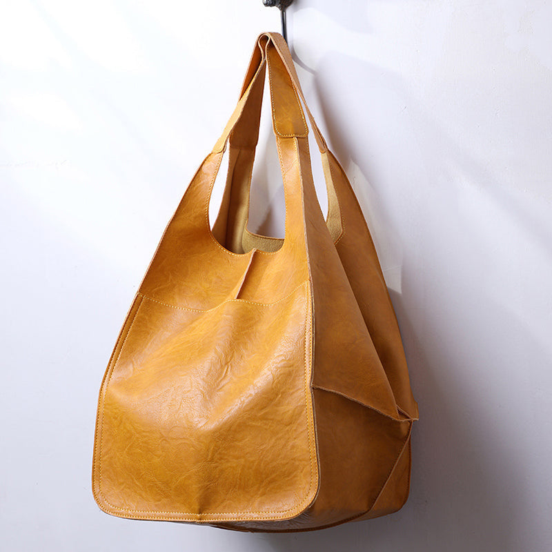 Sac bandoulière vintage oversize femme – Style cuir et grand format