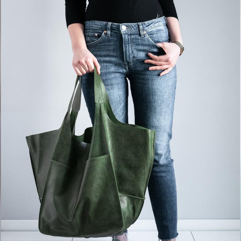 Sac bandoulière vintage oversize femme – Style cuir et grand format