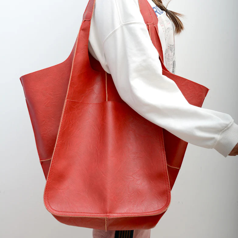 Sac bandoulière vintage oversize femme – Style cuir et grand format