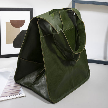 Sac bandoulière vintage oversize femme – Style cuir et grand format
