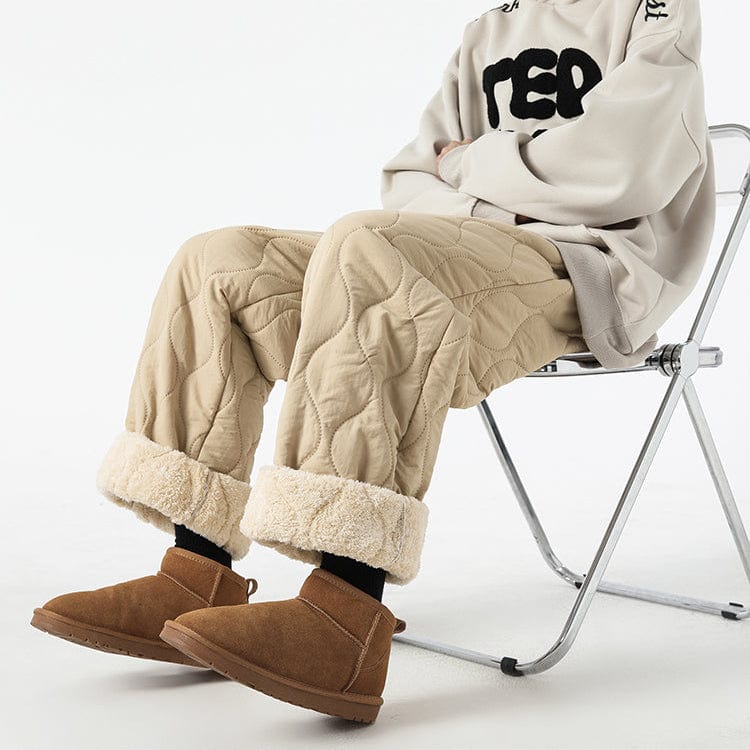 Pantalon Hiver Matelassé Homme à Coupe Ample – Pantalons Chauds et Confortables