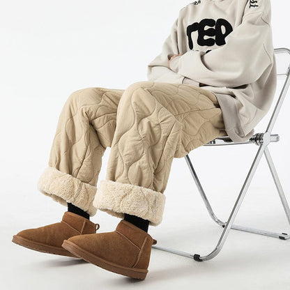 Pantalon Hiver Matelassé Homme à Coupe Ample – Pantalons Chauds et Confortables