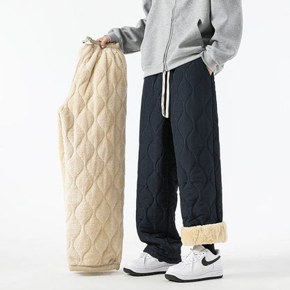 Pantalon Hiver Matelassé Homme à Coupe Ample – Pantalons Chauds et Confortables