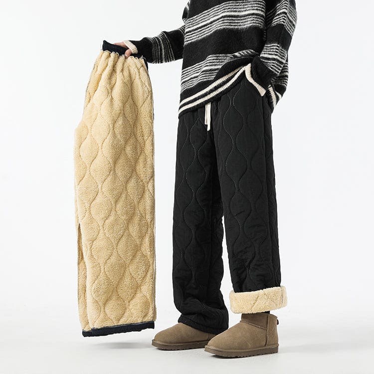 Pantalon Hiver Matelassé Homme à Coupe Ample – Pantalons Chauds et Confortables