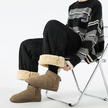 Pantalon Hiver Matelassé Homme à Coupe Ample – Pantalons Chauds et Confortables