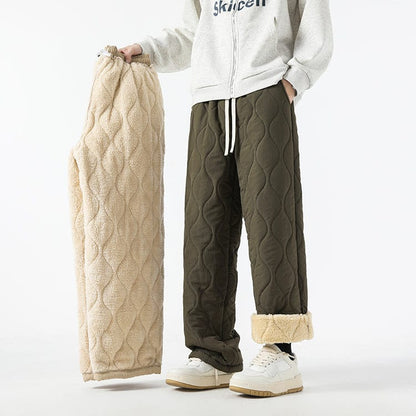Pantalon Hiver Matelassé Homme à Coupe Ample – Pantalons Chauds et Confortables