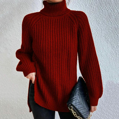 Pull col roulé tricoté tendance pour femmes
