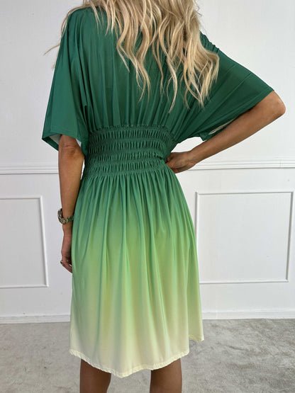 Robe Midi Ombre Élégante pour Femme – Style Estival Décontracté à Col V