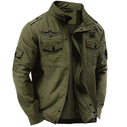 Veste Cargo Structurée Premium Homme – Veste Militaire à Col Montant en Coton