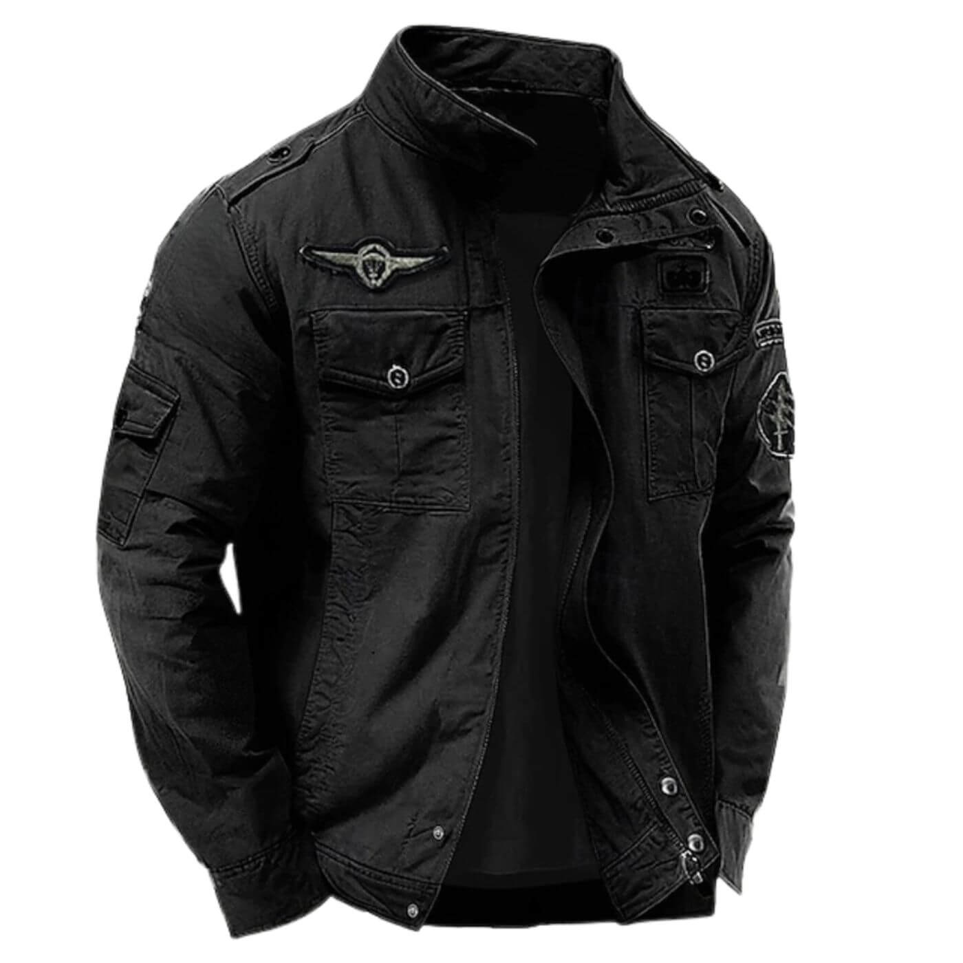 Veste Cargo Structurée Premium Homme – Veste Militaire à Col Montant en Coton