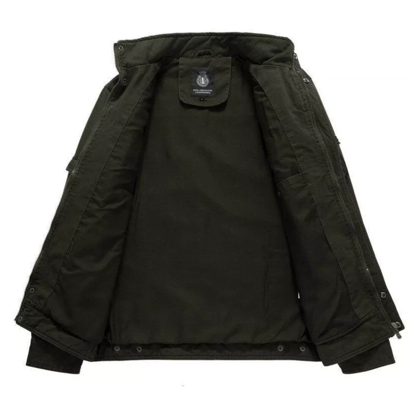Veste Cargo Structurée Premium Homme – Veste Militaire à Col Montant en Coton