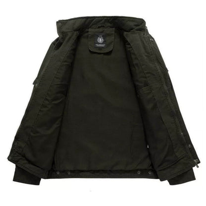 Veste Cargo Structurée Premium Homme – Veste Militaire à Col Montant en Coton