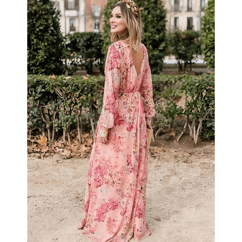 Robe longue bohème fleurie femme – Charme romantique et fluide