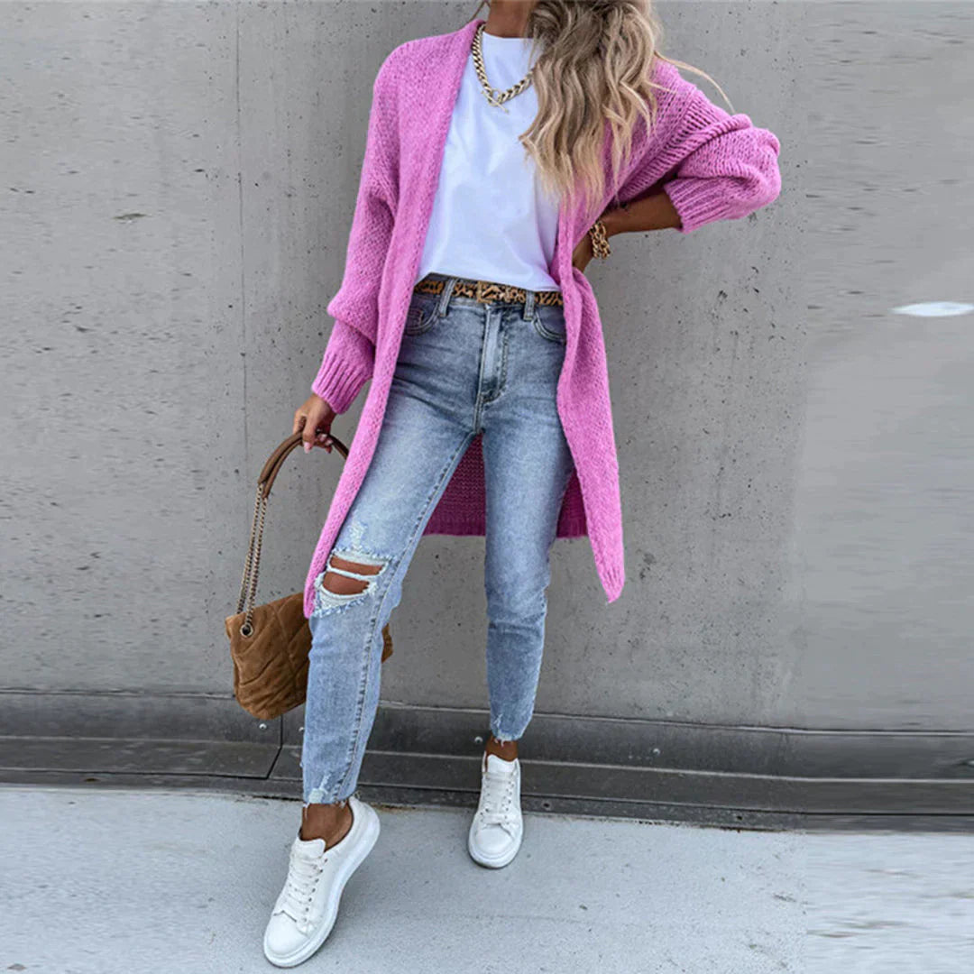 Cardigan Long Oversize pour Femme – Tricot Libre et Confortable