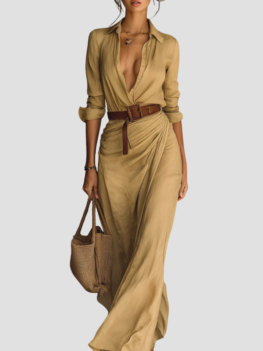 Women's long shirt dress – Elegant flowing cut for summer