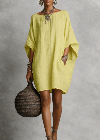 Vestido para mujer en algodón y lino – Estilo casual, fluido y ligero