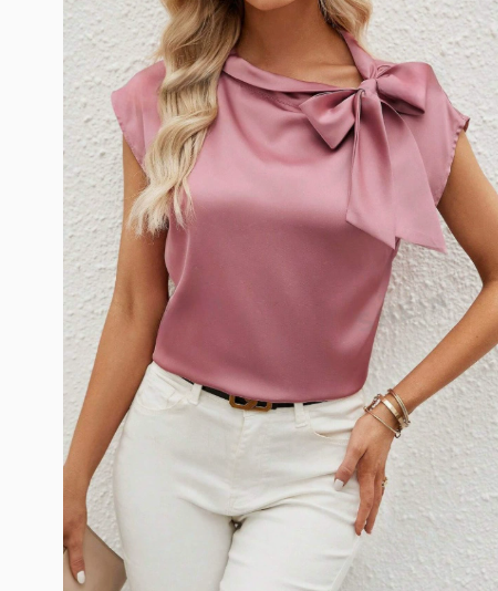 Chemisier femme à nœud élégant – Blouse fluide et raffinée