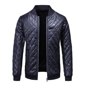 Giacca Bomber Trapuntata Uomo in Similpelle – Cappotto Caldo e alla Moda