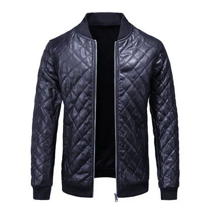 Veste Bomber Matelassée pour Homme en Similicuir – Outerwear Chaud et Stylé