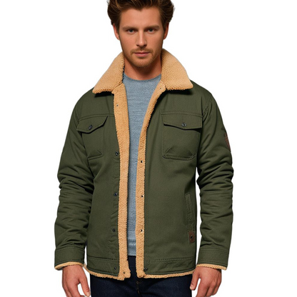Veste Cargo Homme Doublée Sherpa – Manteau d’Hiver Isolant et Chaud