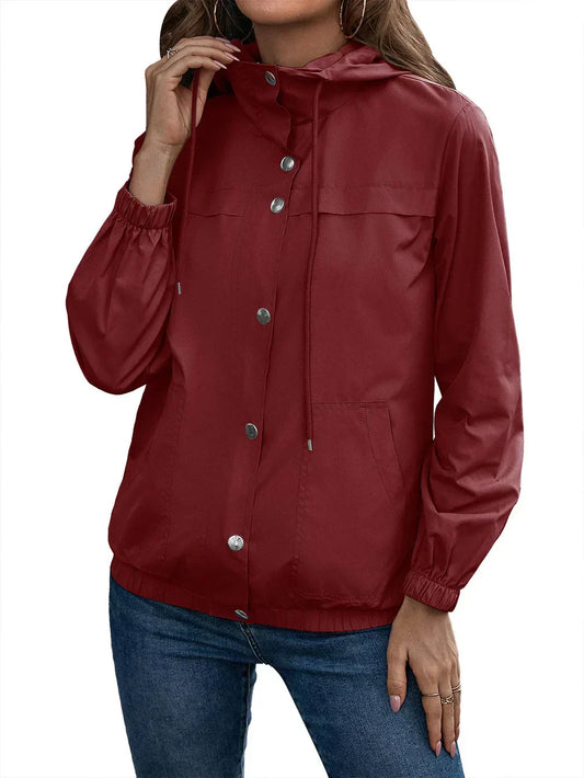 Manteau Décontracté pour Femme avec Capuche et Boutons