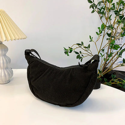 Sac bandoulière en velours côtelé élégant