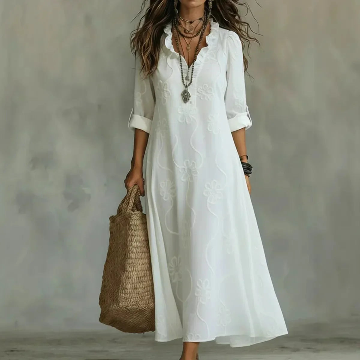 Women's Long Floral Summer Dress - Flowing and Radiant