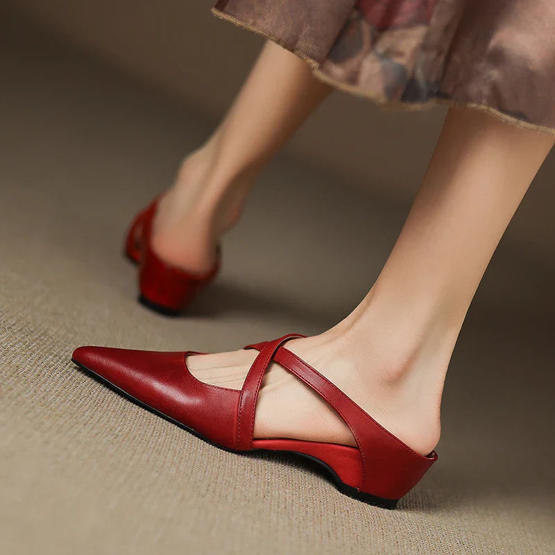 Mules en cuir véritable pour femmes – Élégantes, confortables et décontractées