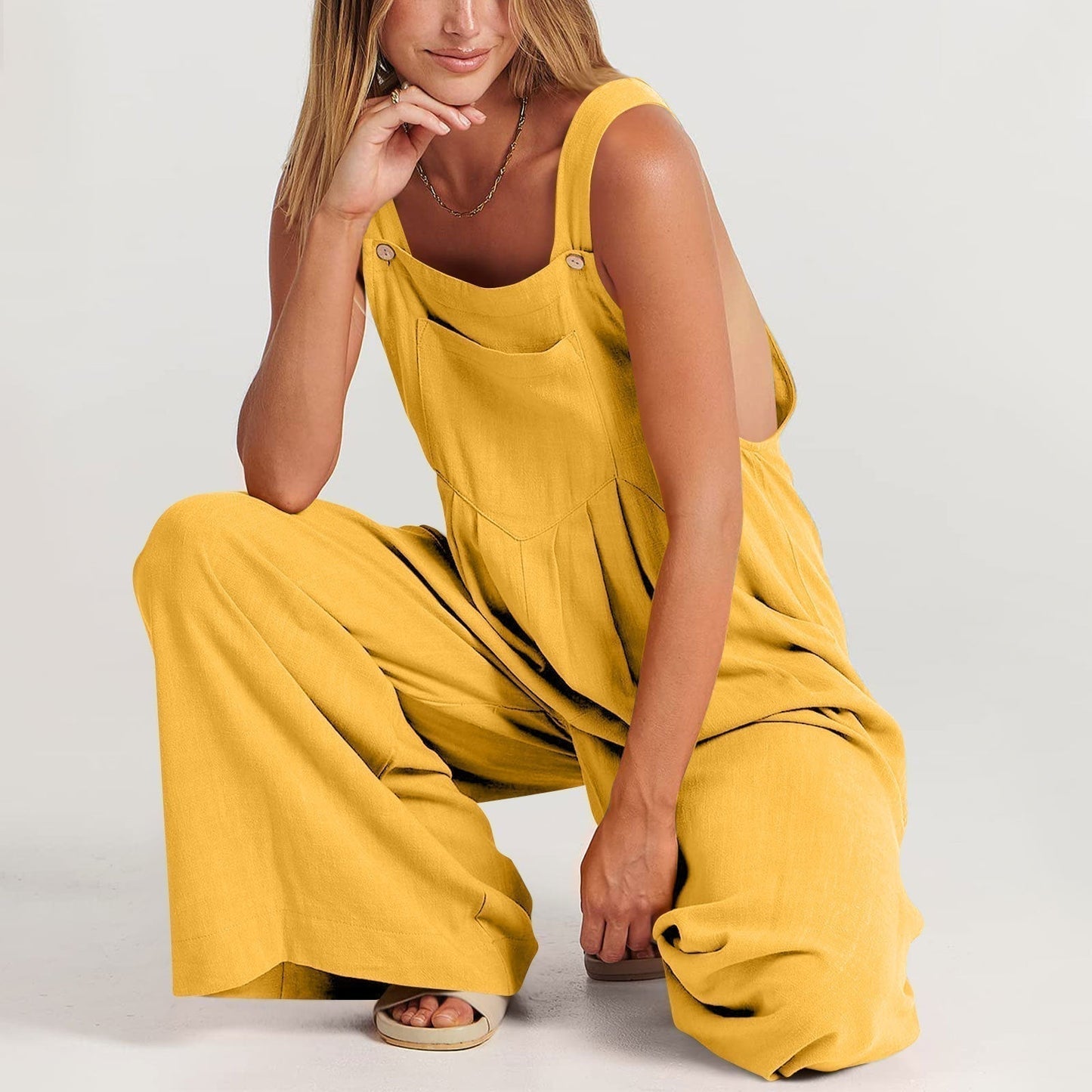 Salopette femme en melange de coton - Decontractee et confortable