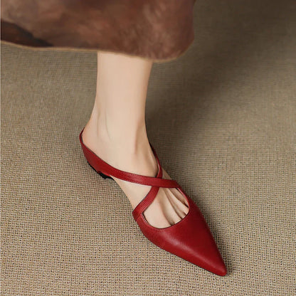Mules en cuir véritable pour femmes – Élégantes, confortables et décontractées