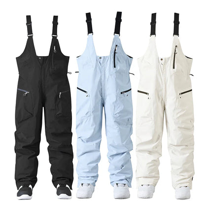 Pantalon de Ski Ajustable Unisexe – Pantalon de Snow avec Bretelles et Fermeture Zippée