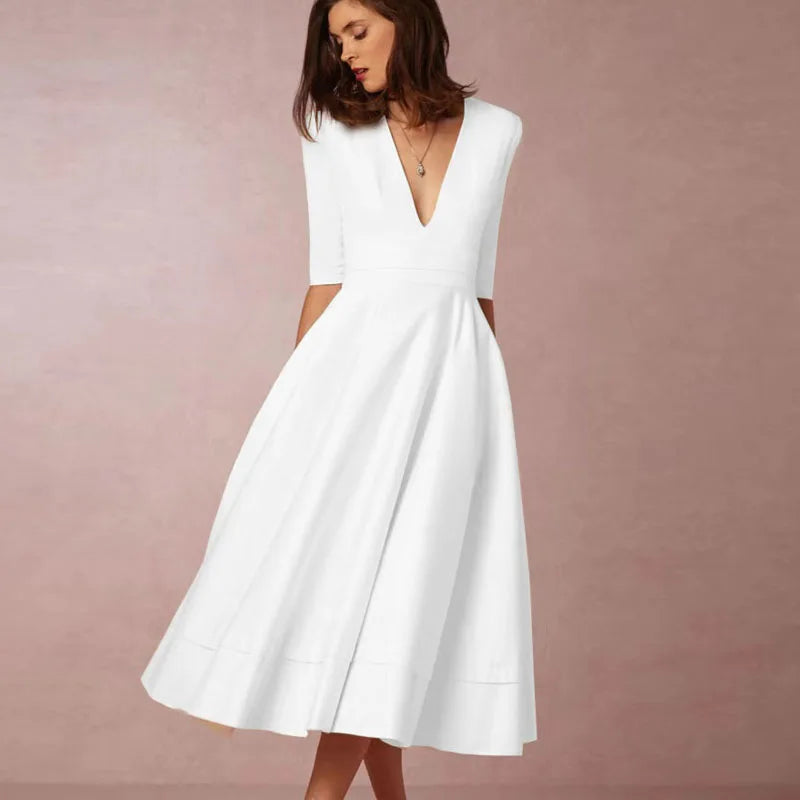 Robe Vintage Femme Ligne A Années 60 à Jupe Évasée – Élégante et Féminine