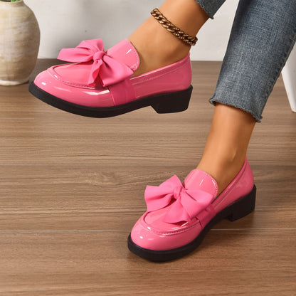 Mocassins en Cuir à Enfiler – Chaussures Élégantes avec Nœud et Semelle Plateforme