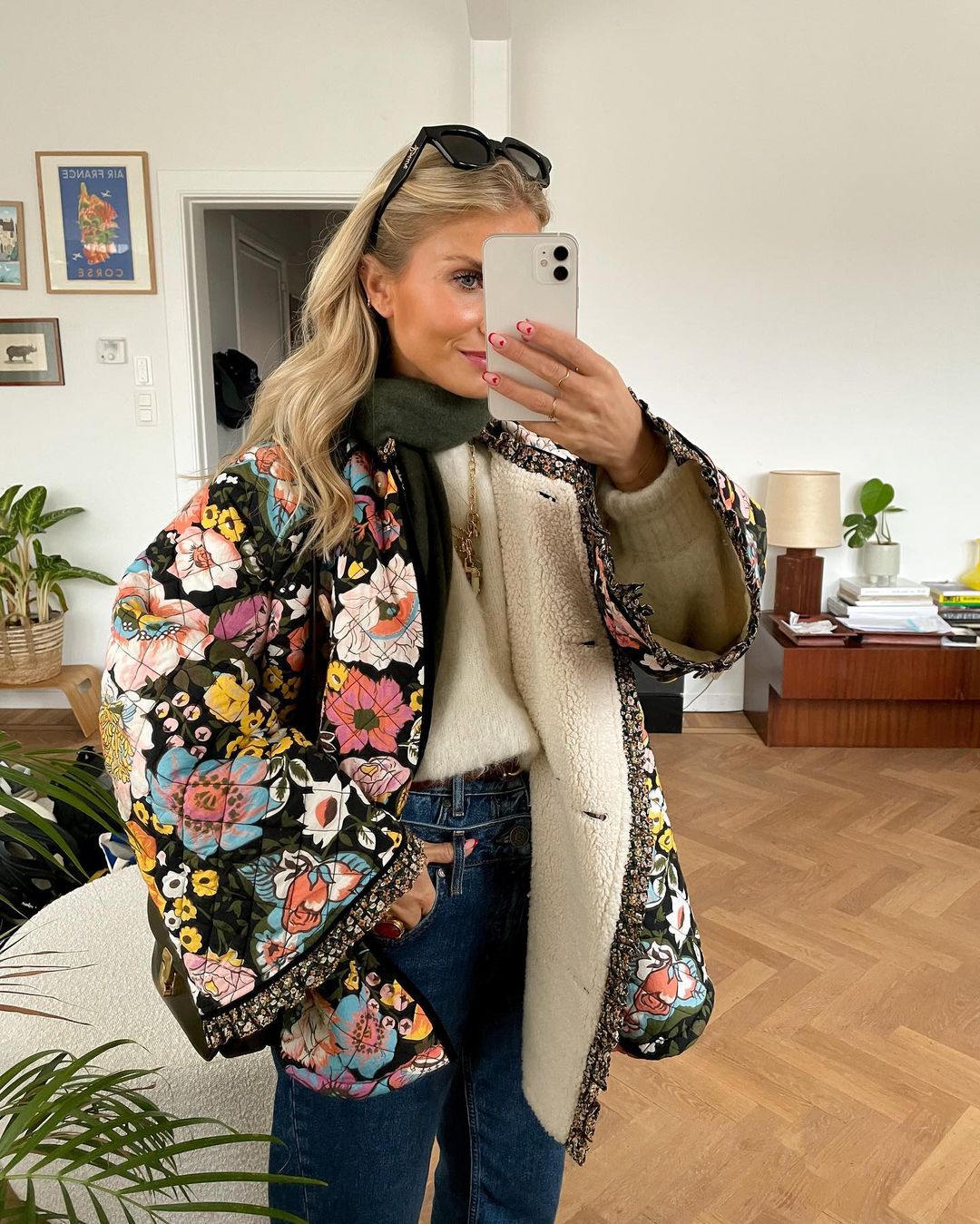 Veste Matelassée Réversible à Fleurs Colorée Femme – Style Bohème Épais et Doublé