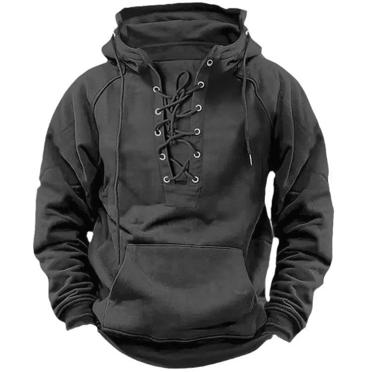 Hoodie robuste pour homme à lacets – Confort et style extérieur