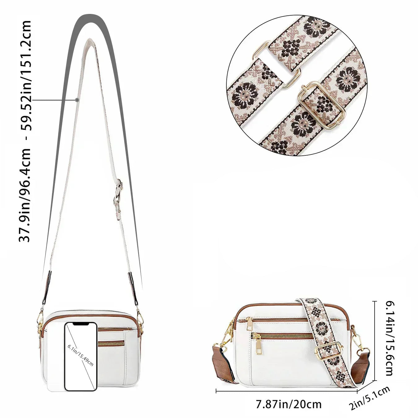 Refined Leather Shoulder Bag for Women – Mini Zip Bag to Wear on Shoulder