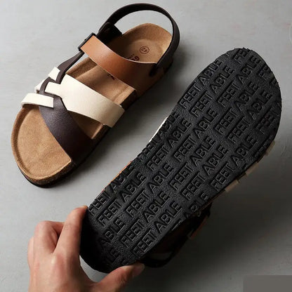 Sandales Orthopédiques Cuir Haut de Gamme Hommes – Confort, Polyvalence