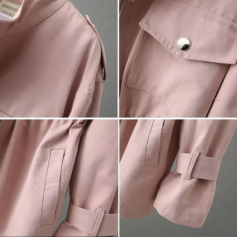 Veste Cargo Utility Élégante Femme – Manteau Décontracté à Manches Longues