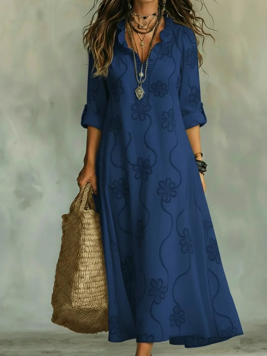 Women's Long Floral Summer Dress - Flowing and Radiant