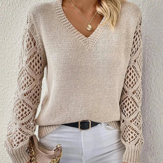 Pull à col en V élégant pour femme