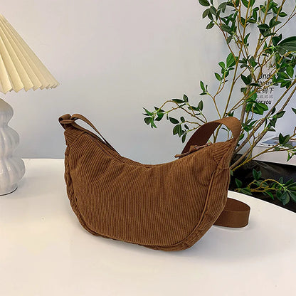 Sac bandoulière en velours côtelé élégant