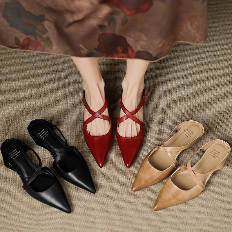 Mules en cuir véritable pour femmes – Élégantes, confortables et décontractées