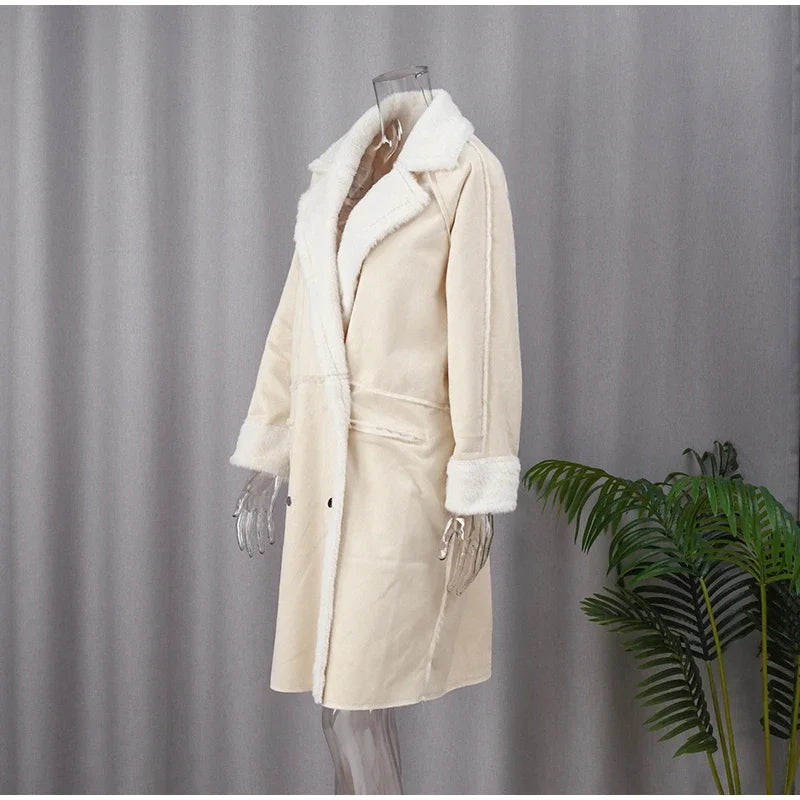 Manteau Long en Fausse Fourrure Épaissie Femme – Confort Luxueux pour l’Hiver