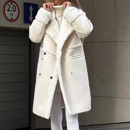 Manteau Long en Fausse Fourrure Épaissie Femme – Confort Luxueux pour l’Hiver