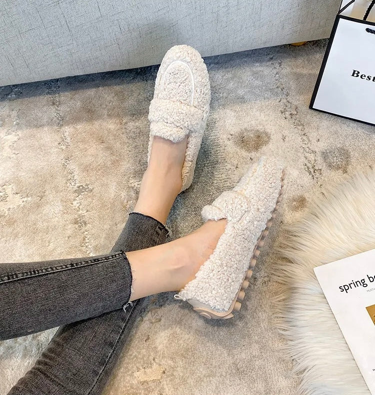 Chaussures d’Hiver Douillettes pour Femmes – Doublure Polaire Confort Slip-On