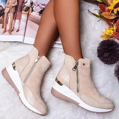 Bottes de printemps confort orthopédiques élégantes pour femmes – Bottines légères à plateforme, soutien quotidien et style décontractée laarzen
