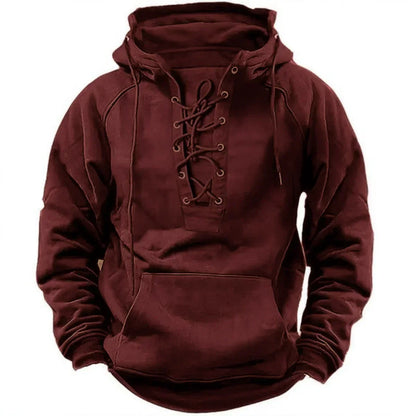 Hoodie robuste pour homme à lacets – Confort et style extérieur