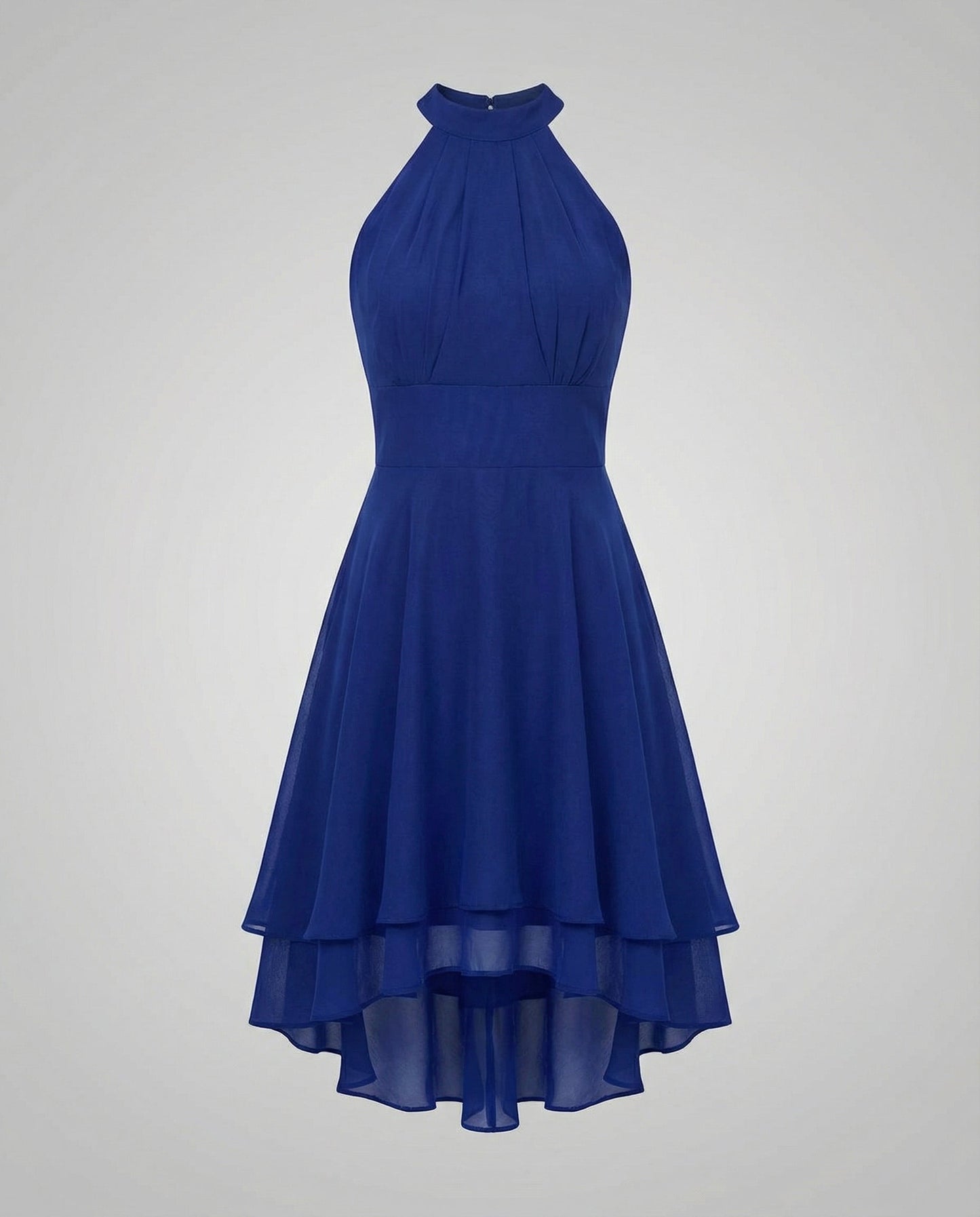 Robe Cocktail Élégante Femme – Mini Plissée En Chiffon Sans Manches