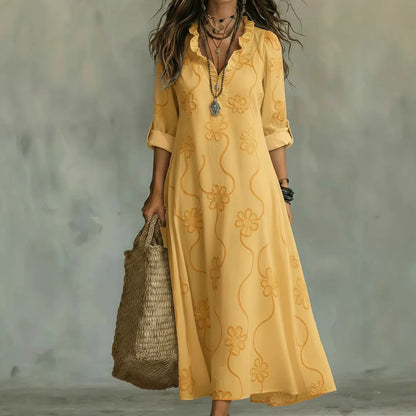 Women's Long Floral Summer Dress - Flowing and Radiant